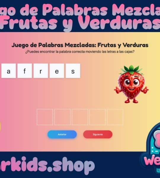 Juego de Palabras Mezcladas: Frutas y Verduras