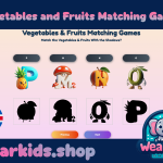 Vegetables and Fruits Alphabet Matching Game