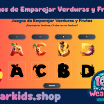 Juego de Emparejamiento del Alfabeto de Frutas y Verduras