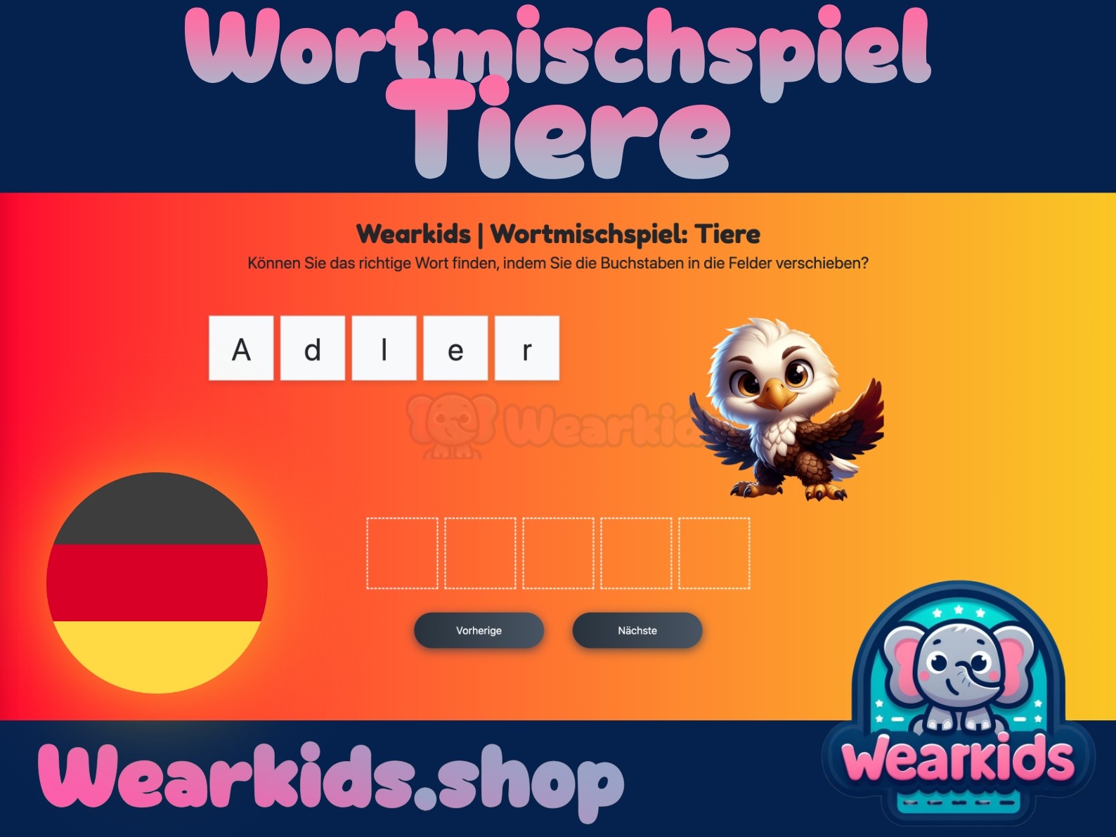 Wortmischspiel: Tiere